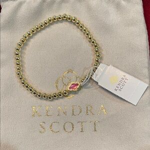 Kendra Scott Gold Bracelet with Pink Gem